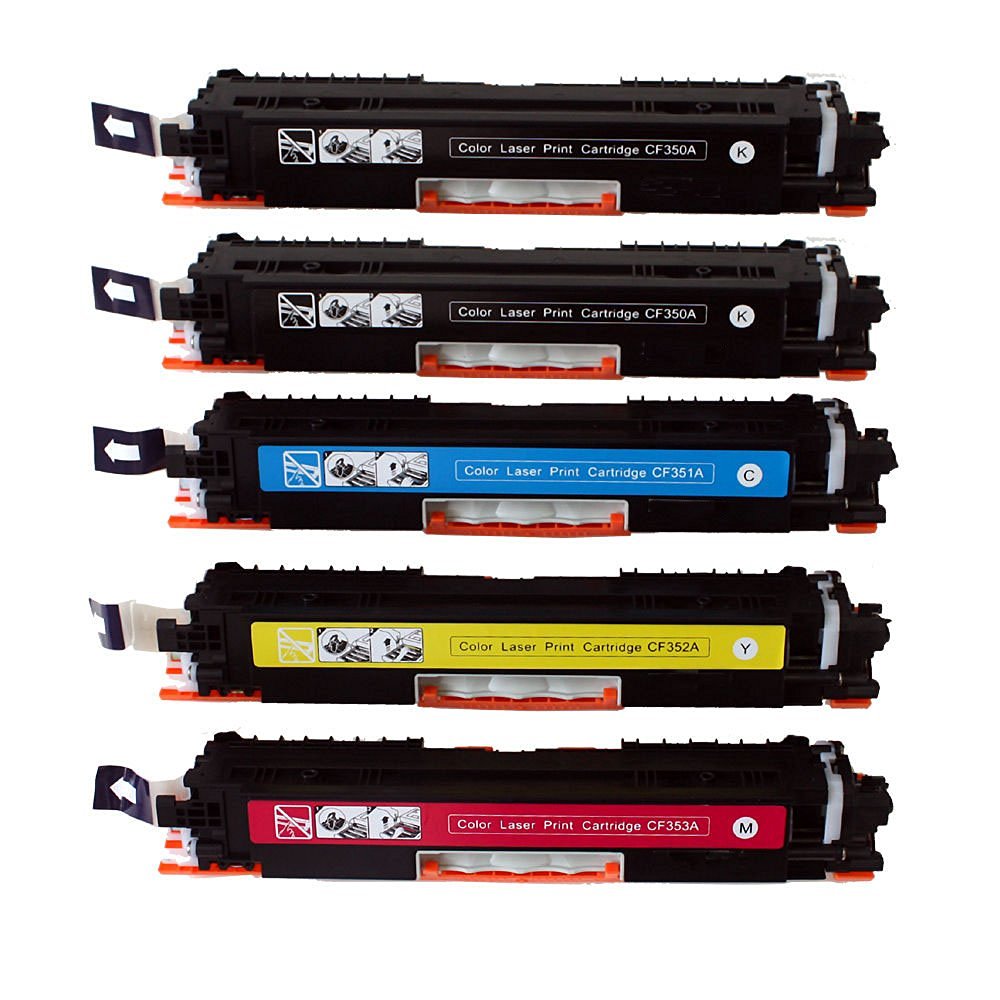 5 Toner Cartridges Compatible HP 130A CF350A CF351A CF352A CF353A (CMYK)