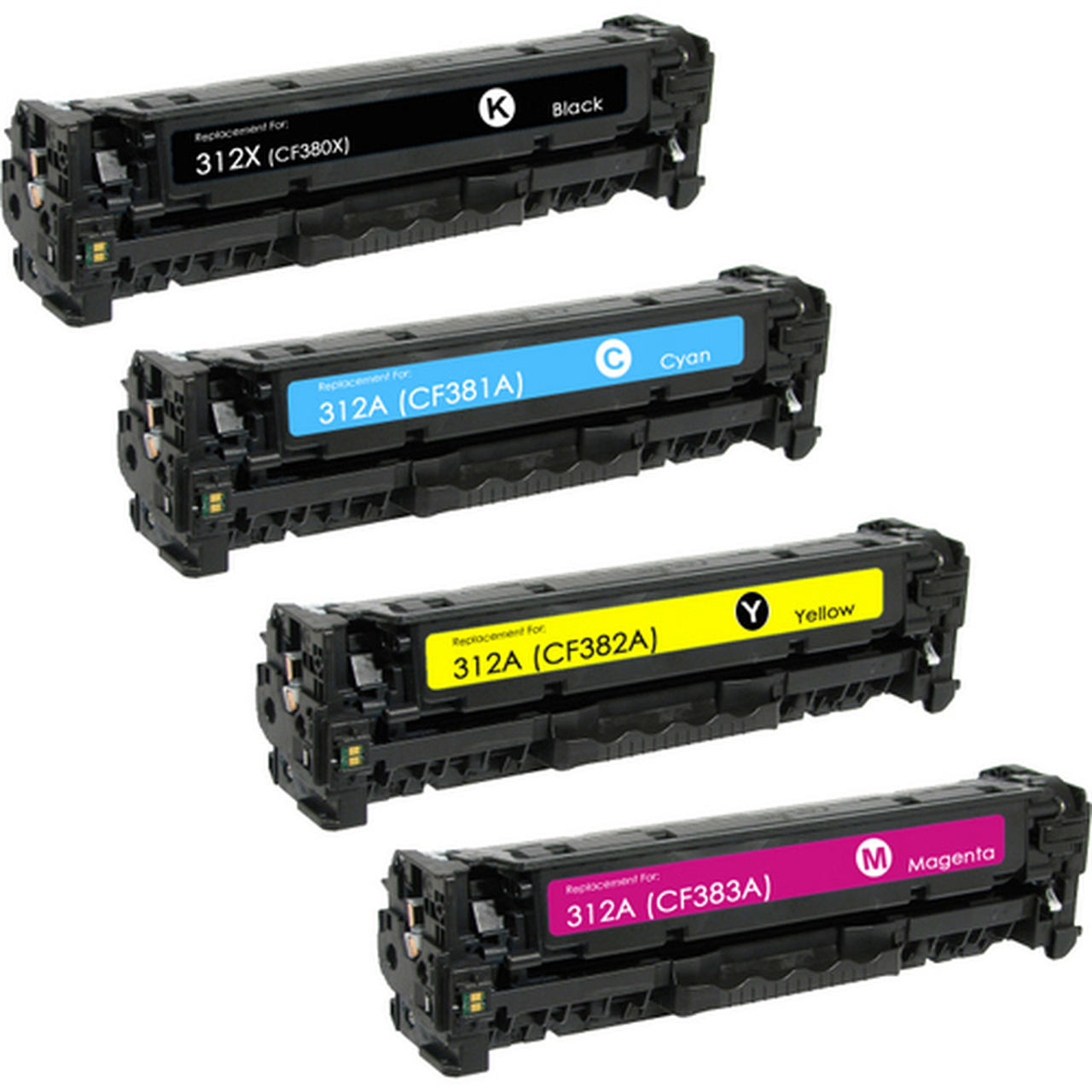4 Toner Cartridges Compatible HP 312A 312X CF380X CF381A CF382A CF383A (CMYK)